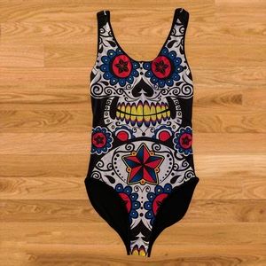 BodyRage Intimates Day of the Dead Bodysuit